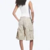 Lockere Cargo-Shorts mit niedriger Leibhöhe – Hellbeige – Camouflage Lockere Cargo-Shorts mit niedriger Leibhöhe – Hellbeige – Camouflage