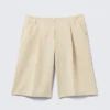 Lockere Dreiviertel-Anzugshorts mit niedriger Leibhöhe – Hellbeige Lockere Dreiviertel-Anzugshorts mit niedriger Leibhöhe – Hellbeige