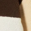 Lockere Fleece-Jacke mit Reißverschluss – Braun/Weiß/Gelb