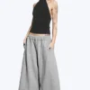 Lockere Frottee-Shorts – Staubiges Hellgrau Melange