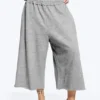 Lockere Frottee-Shorts – Staubiges Hellgrau Melange