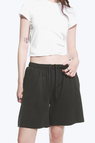 Lockere Jersey-Shorts zum Hineinschlüpfen – Dunkelgrau