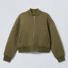 Lockere Scuba-Bomberjacke – Khaki-Grün Lockere Scuba-Bomberjacke – Khaki-Grün