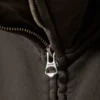Lockere Strickjacke mit Trichterkragen und Reißverschluss – gewaschenes Dunkelgrau