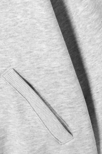 Lockere Strickjacke mit Trichterkragen und Reißverschluss – Grau meliert