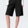 Lockere, tief sitzende Dreiviertel-Anzugshorts – Schwarz Lockere, tief sitzende Dreiviertel-Anzugshorts – Schwarz