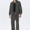 Lockere Velours-Trainingsjacke – Dunkelgrau Lockere Velours-Trainingsjacke – Dunkelgrau