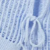 Lockerer, offen gestrickter Pullover mit Seitenschlitzen – Hellblau Lockerer, offen gestrickter Pullover mit Seitenschlitzen – Hellblau