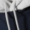Lockerer Raglan-Kapuzenpullover – Dunkelblau/Grau Lockerer Raglan-Kapuzenpullover – Dunkelblau/Grau