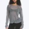 Lockerer, transparenter Strickpullover – Grau meliert Lockerer, transparenter Strickpullover – Grau meliert