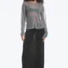 Lockerer, transparenter Strickpullover – Grau meliert Lockerer, transparenter Strickpullover – Grau meliert