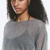 Lockerer, transparenter Strickpullover – Grau meliert Lockerer, transparenter Strickpullover – Grau meliert
