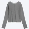 Lockerer, transparenter Strickpullover – Grau meliert Lockerer, transparenter Strickpullover – Grau meliert