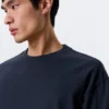 Lockeres, kastenförmiges Langarmshirt – Dunkelblau Lockeres, kastenförmiges Langarmshirt – Dunkelblau