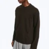 Lockeres, kastenförmiges Langarmshirt – Dunkelbraun