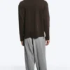 Lockeres, kastenförmiges Langarmshirt – Dunkelbraun