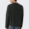 Lockeres, kastenförmiges Langarmshirt – Dunkelgrün