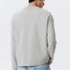 Lockeres, kastenförmiges Langarmshirt – Hellstaubgrau Lockeres, kastenförmiges Langarmshirt – Hellstaubgrau
