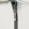 Lockeres, kurzärmeliges Denim-Shirt mit Reißverschluss – Blotch Blue Lockeres, kurzärmeliges Denim-Shirt mit Reißverschluss – Blotch Blue