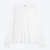 Lockeres Langarmshirt – Weiß Lockeres Langarmshirt – Weiß