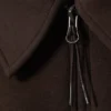 Lockeres Polo-Sweatshirt mit halbem Reißverschluss – Dunkelbraun