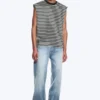Lockeres, quadratisches Baumwoll-Tanktop – grau/schwarz gestreift Lockeres, quadratisches Baumwoll-Tanktop – grau/schwarz gestreift