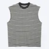 Lockeres, quadratisches Baumwoll-Tanktop – grau/schwarz gestreift Lockeres, quadratisches Baumwoll-Tanktop – grau/schwarz gestreift