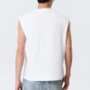 Lockeres, quadratisches Baumwoll-Tanktop – Weiß Lockeres, quadratisches Baumwoll-Tanktop – Weiß