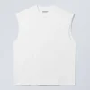 Lockeres, quadratisches Baumwoll-Tanktop – Weiß Lockeres, quadratisches Baumwoll-Tanktop – Weiß