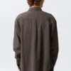 Lockeres, strukturiertes Button-Down-Hemd – Dunkelbraun kariert Lockeres, strukturiertes Button-Down-Hemd – Dunkelbraun kariert