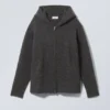 Logan Oversized-Strickjacke aus weichem Strick – Dunkelgrau Logan Oversized-Strickjacke aus weichem Strick – Dunkelgrau