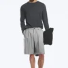 Lose Anzughose für Shorts von Uno – Hellstaubgrau Lose Anzughose für Shorts von Uno – Hellstaubgrau