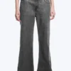 Lose Bootcut-Hose mit niedriger Leibhöhe – Dunkelgrau Lose Bootcut-Hose mit niedriger Leibhöhe – Dunkelgrau