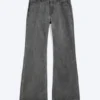 Lose Bootcut-Hose mit niedriger Leibhöhe – Dunkelgrau Lose Bootcut-Hose mit niedriger Leibhöhe – Dunkelgrau