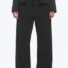Lose sitzende Anzughose mit niedriger Taille – schwarz, Nadelstreifen Lose sitzende Anzughose mit niedriger Taille – schwarz, Nadelstreifen