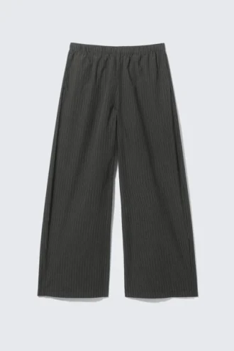 Lose sitzende Baumwoll-Hose – schwarz gestreift