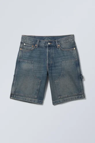 Low Carpenter Denim Shorts – Stahlblau
