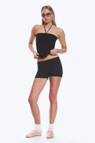 Low-Jersey-Hotpants – Schwarz