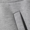 Lässige Barrel-Jogginghose mit geradem Bein – Grau meliert Lässige Barrel-Jogginghose mit geradem Bein – Grau meliert