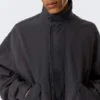 Lässige Baumwoll-Canvas-Jacke – gewaschen, schwarz Lässige Baumwoll-Canvas-Jacke – gewaschen, schwarz