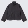Lässige Baumwoll-Canvas-Jacke – gewaschen, schwarz Lässige Baumwoll-Canvas-Jacke – gewaschen, schwarz