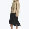 Lässige Baumwolljacke mit Trichterkragen – Beige Lässige Baumwolljacke mit Trichterkragen – Beige