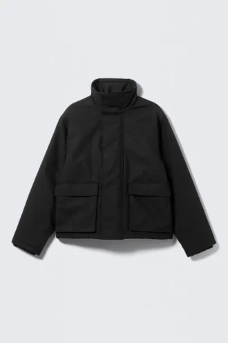 Lässige Baumwolljacke – Schwarz