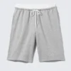 Lässige Bermudashorts aus Frottee mit niedriger Leibhöhe – Grau meliert Lässige Bermudashorts aus Frottee mit niedriger Leibhöhe – Grau meliert