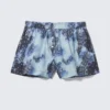 Lässige Boxershorts aus Baumwolle – Blauer Paisley-Print Lässige Boxershorts aus Baumwolle – Blauer Paisley-Print