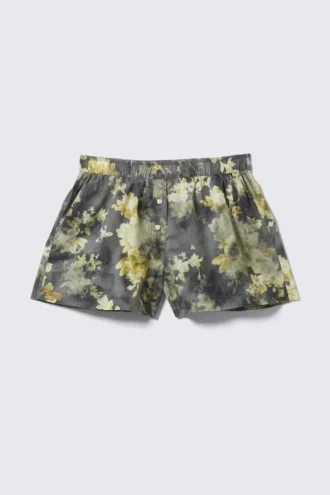 Lässige Boxershorts aus Baumwolle – Dunkelgrau – Dirty Floral