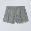 Lässige Boxershorts aus Baumwolle – dunkelgrau gestreift