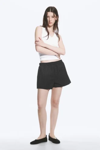 Lässige Boxershorts aus Baumwolle – kariert, schwarz Lässige Boxershorts aus Baumwolle – kariert, schwarz