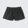 Lässige Boxershorts aus Baumwolle – kariert, schwarz