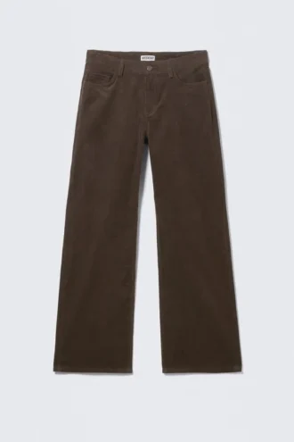 Lässige Cord-Hose mit niedriger Leibhöhe – Braun